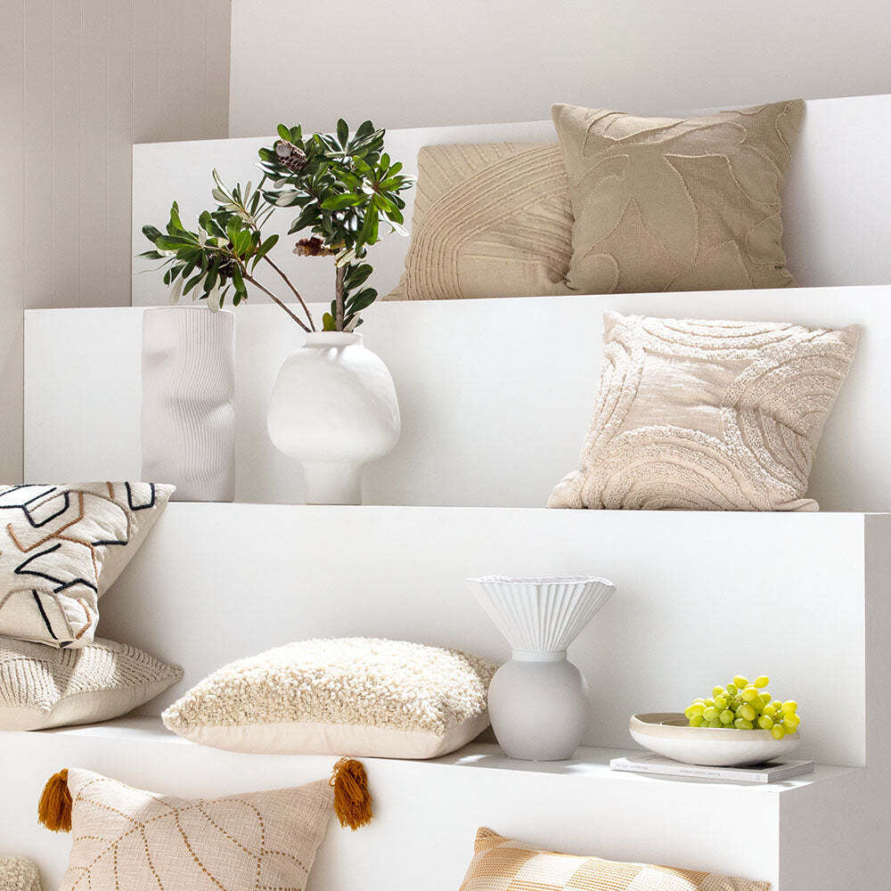 Kas Australia Arlia Filled Cushion/Throw Pillow Square Decor 50x50cm Natural — image 5