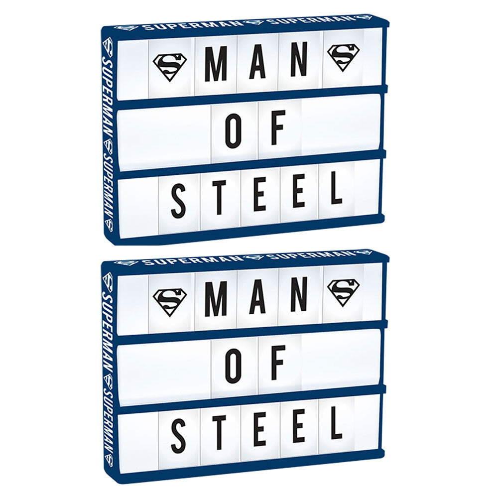 DC Comics Superman Light Up Box w/Letters Decoration Message Board Home Decor (2 Pack)