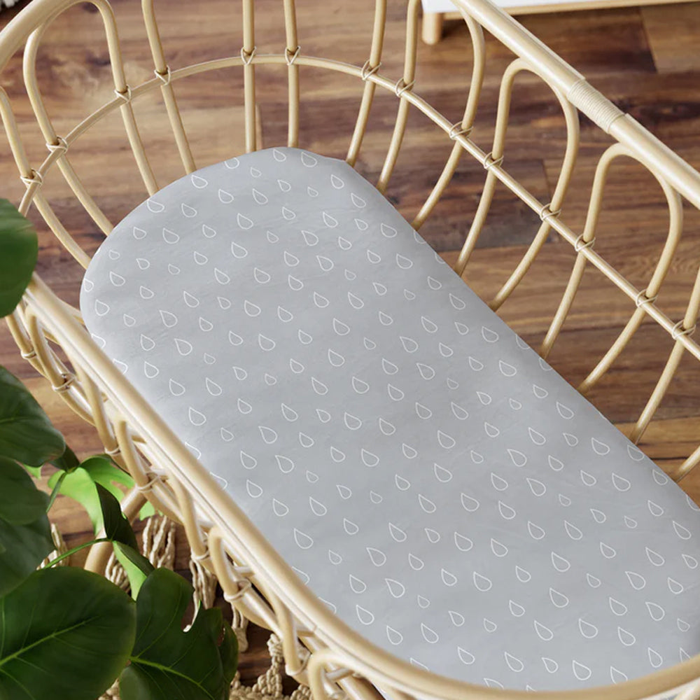 Bubba Blue 40x80cm Nordic Bassinet Jersey Fitted Sheet Baby 0-12m Grey/Sand (2 Pack) — image 2