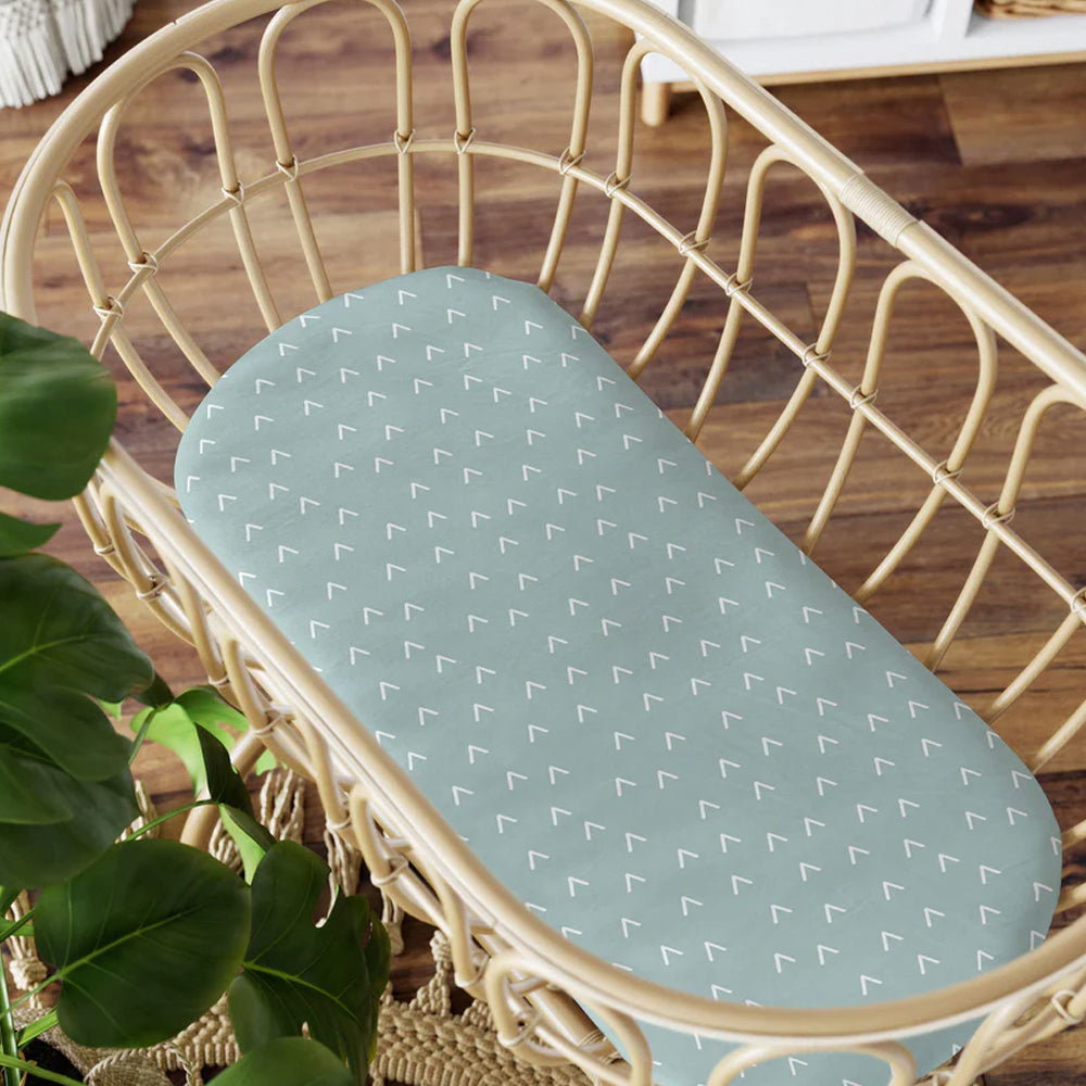 Bubba Blue 40x80cm Nordic Bassinet Jersey Fitted Sheet 0-12m Dusty Sky/Mint (2 Pack) — image 2