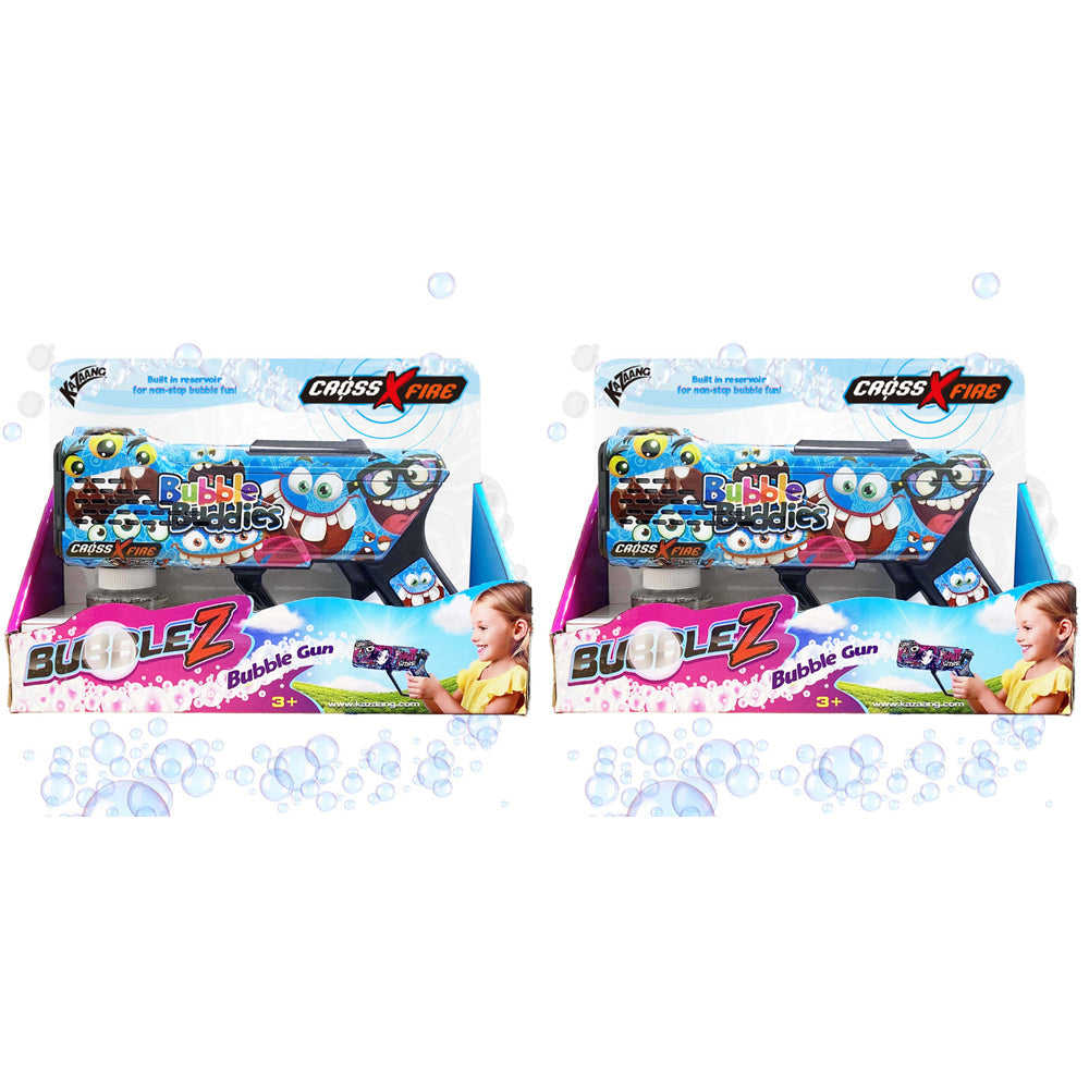 Kazaang CrossXFire BubbleZ Gun Kids/Children Fun Play Toy Bubble Buddies 3y+ (2 Pack)