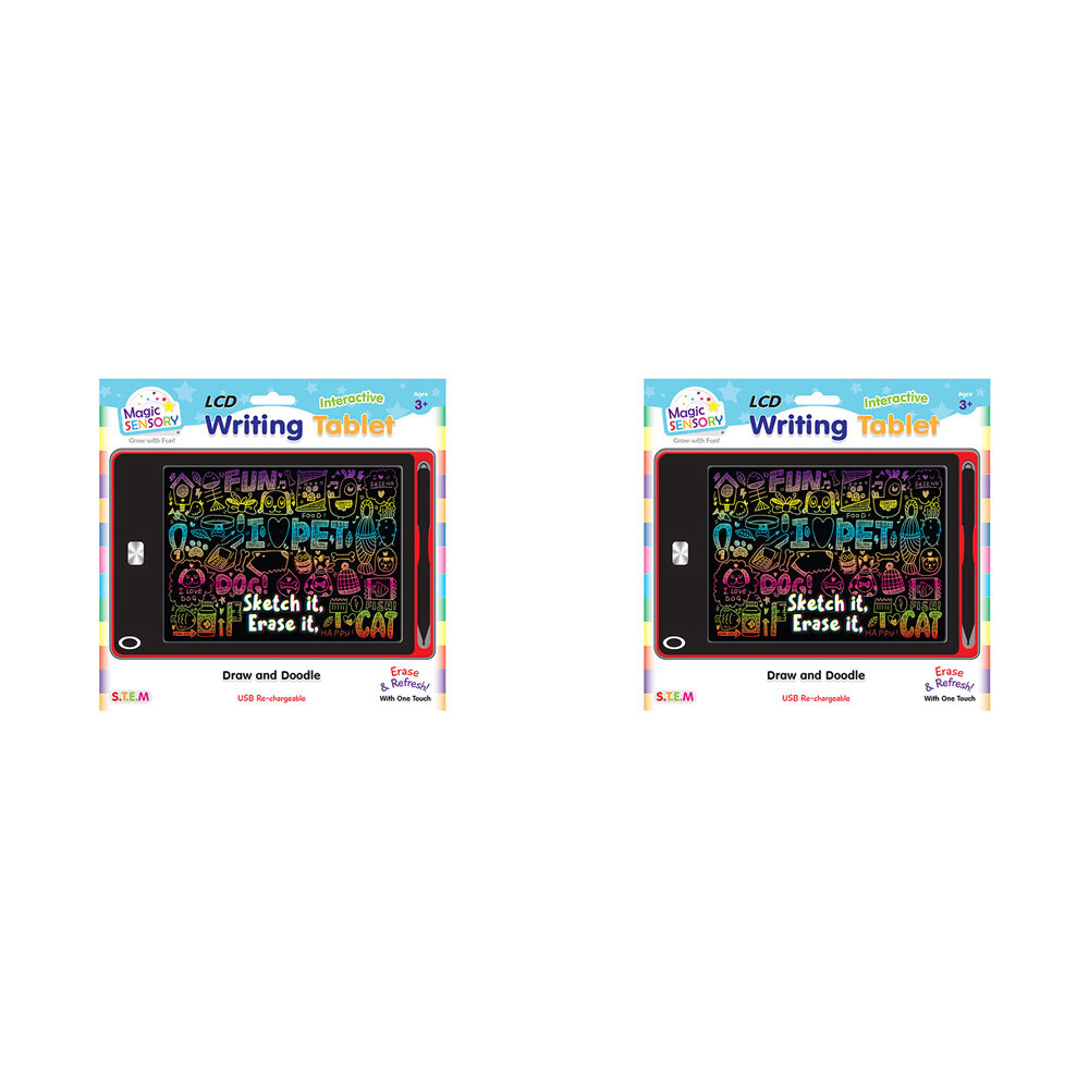 Magic Sensory 8.5" Interactive LCD Writing Tablet Red Pet Kids/Children 3y+ (2 Pack)