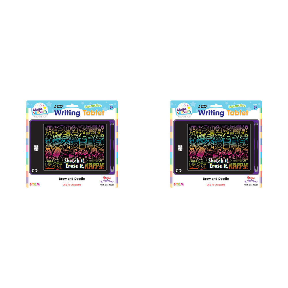 Magic Sensory 8.5" Interactive LCD Writing Tablet Purple Art Children 3y+ (2 Pack)