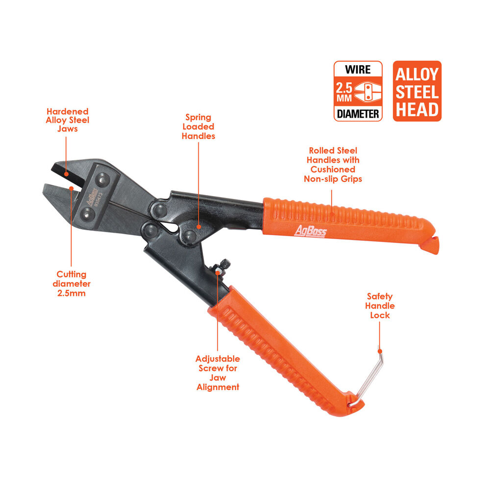 Agboss Construction and Framing Mini Bolt Wire Cutter 20cm Orange Black (2 Pack) — image 3