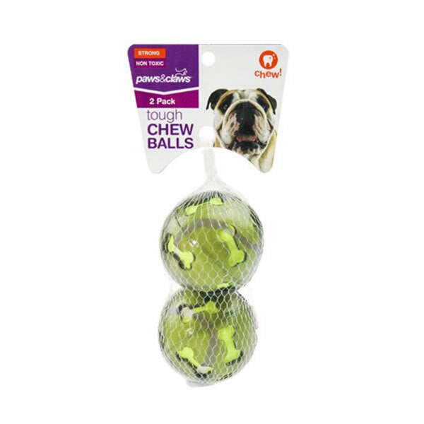 Paws and Claws TPR 7cm Felt Ball Pet Dog/Puppy Tough Chew Balls Toy Assorted (6 Pack) — image 3