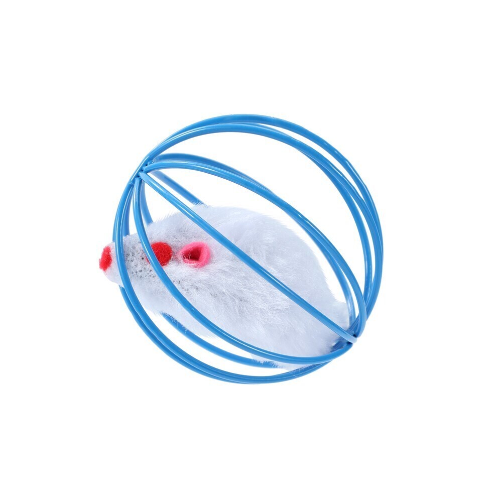 Paws and Claws 6cm Wire Ball & Mouse Catnip Interactive/PlayingToy Pet/ Blue (2 Pack) — image 3