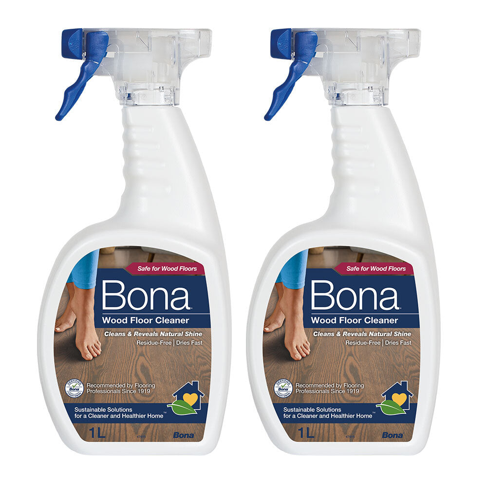 Bona 1L Wood Floor Cleaner Spray Maintenance for Wooden/Timber Surface (2 Pack)