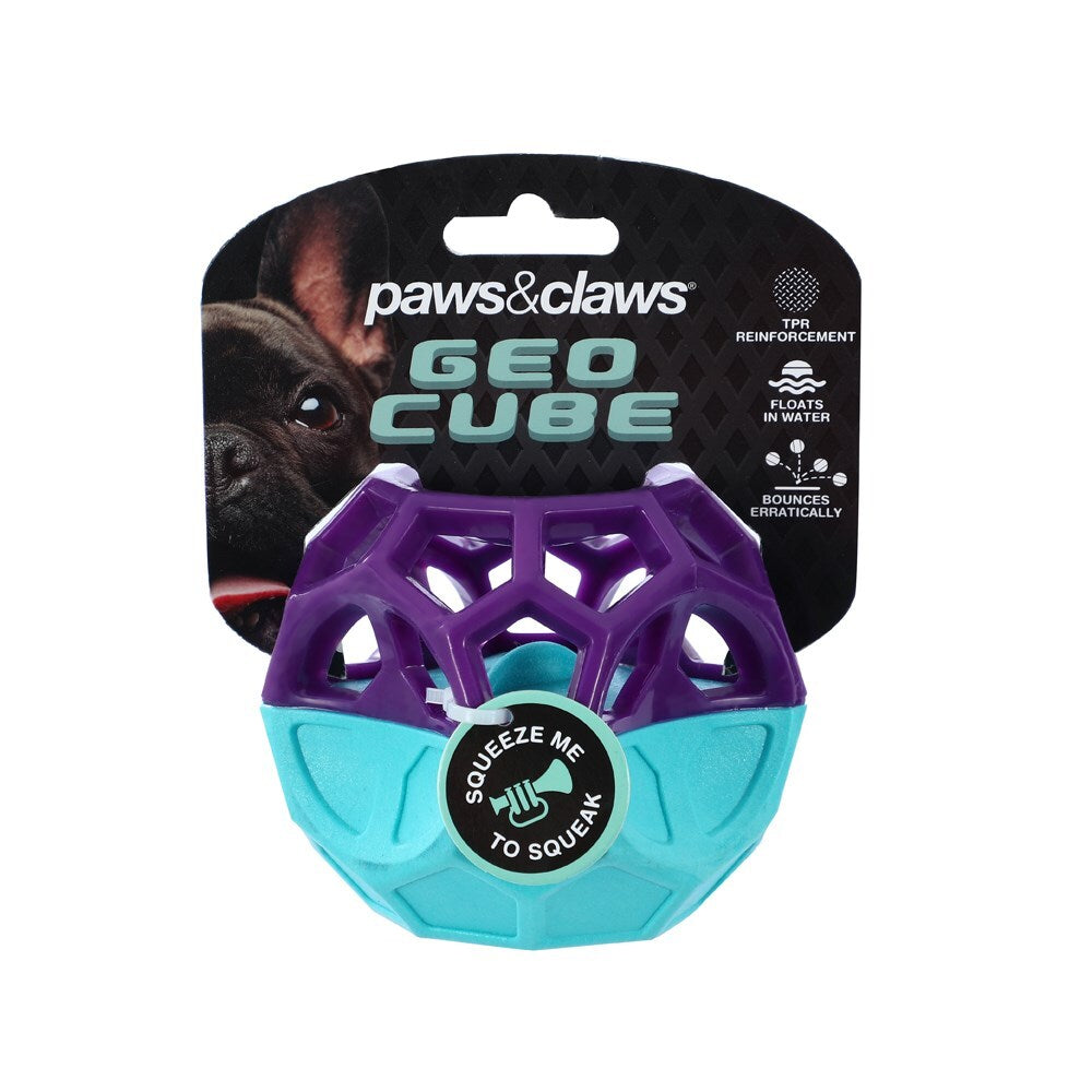 Paws and Claws Dog 8.5cm Geo Floating TPR Cube Ball w/ Squeaker Interactive Toy (2 Pack) — image 2