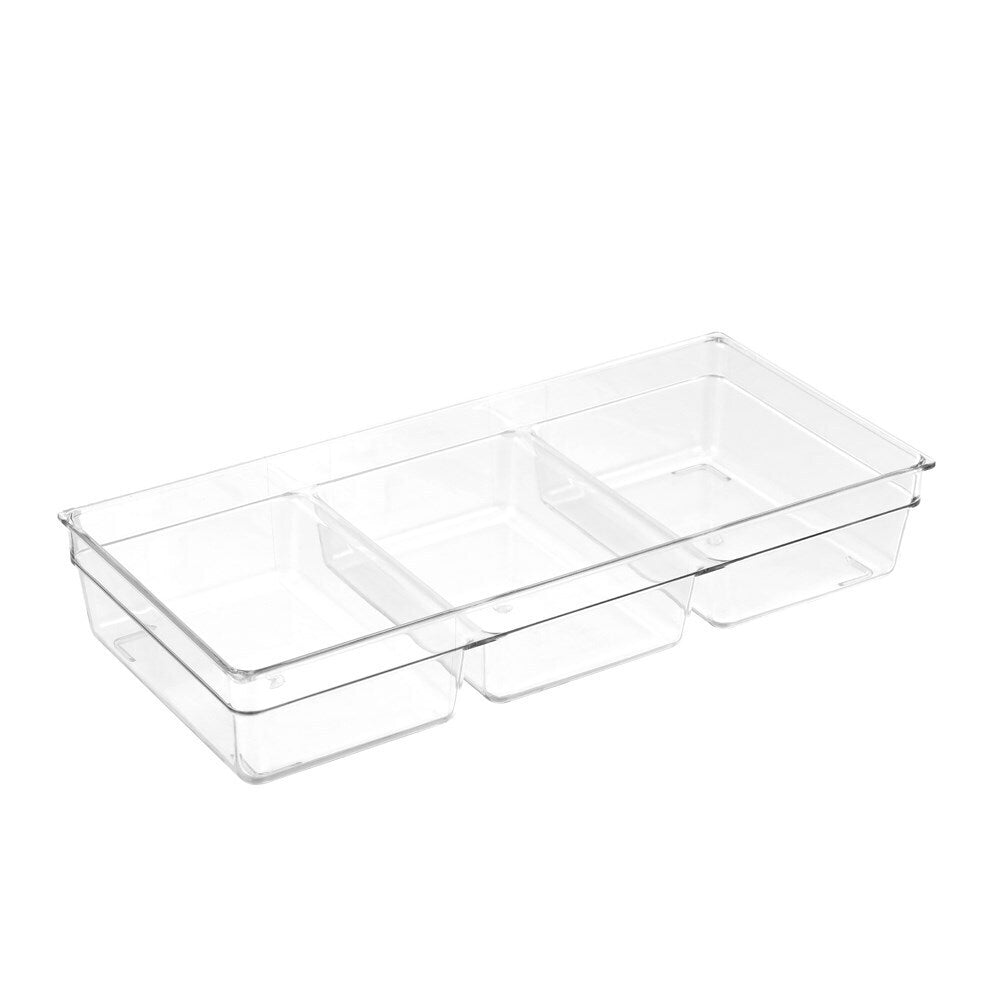 Boxsweden 33 x 15cm Plastic 3 Section Crystal Nest Tray Storage Home/Kitchen (4 Pack) — image 3