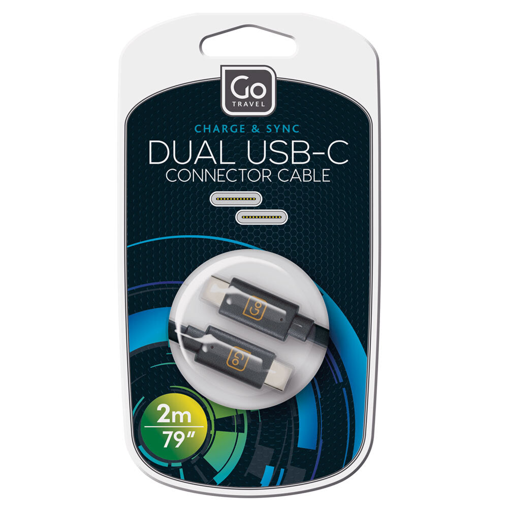 GO Travel Dual USB-C Data Sync Cable/Connector for Smartphones/Samsung Black (2 Pack) — image 4