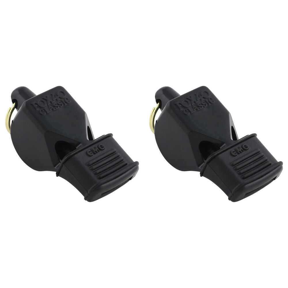Fox 40 Summit Classic CMG Whistle Coaching/Training Sports Accessory BLK (2 Pack)