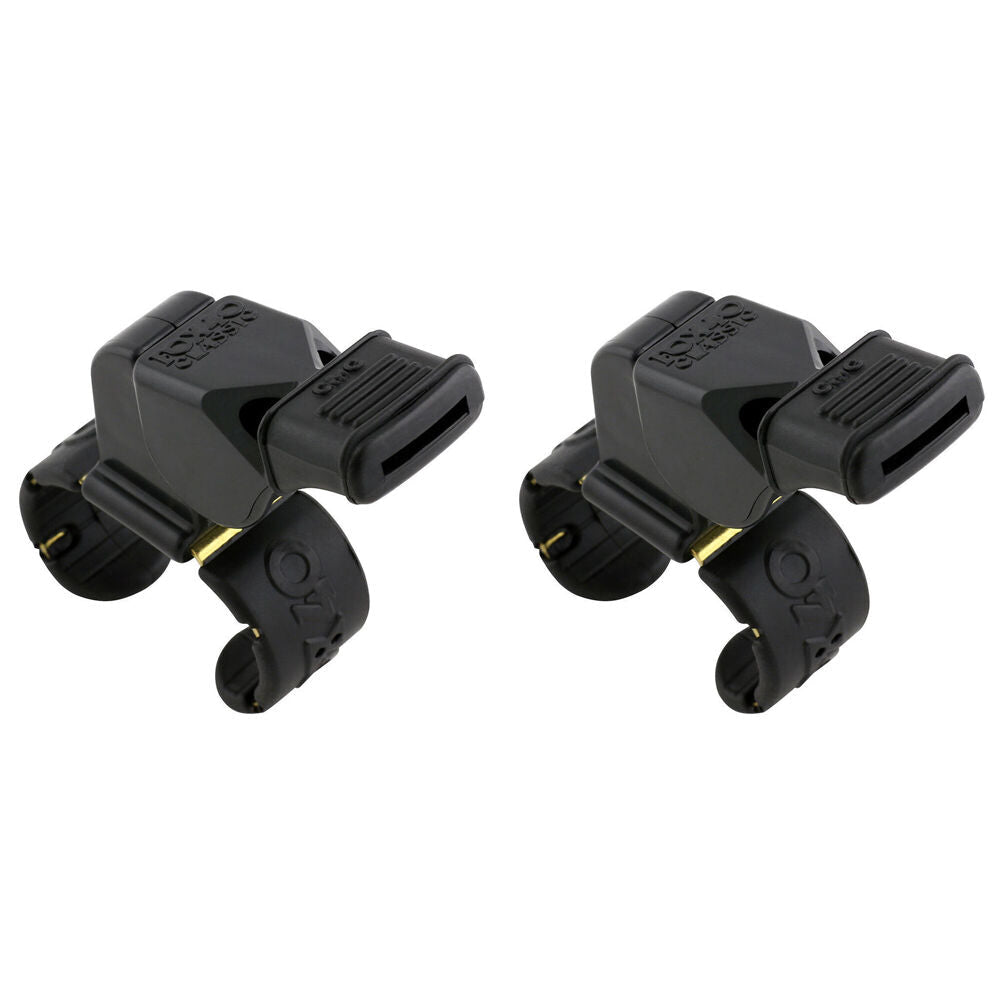 Fox 40 Summit Classic CMG Whistle Coach/Sports Accessory w/ Fingergrip Black (2 Pack)