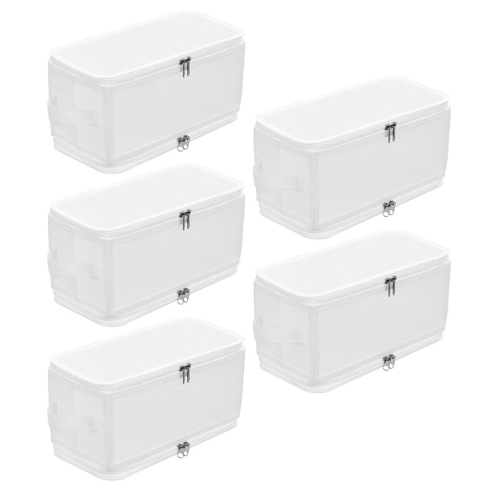 Boxsweden 6.7L Foldaway 30cm Storage Box Collapsible Organiser Container WH (5 Pack)