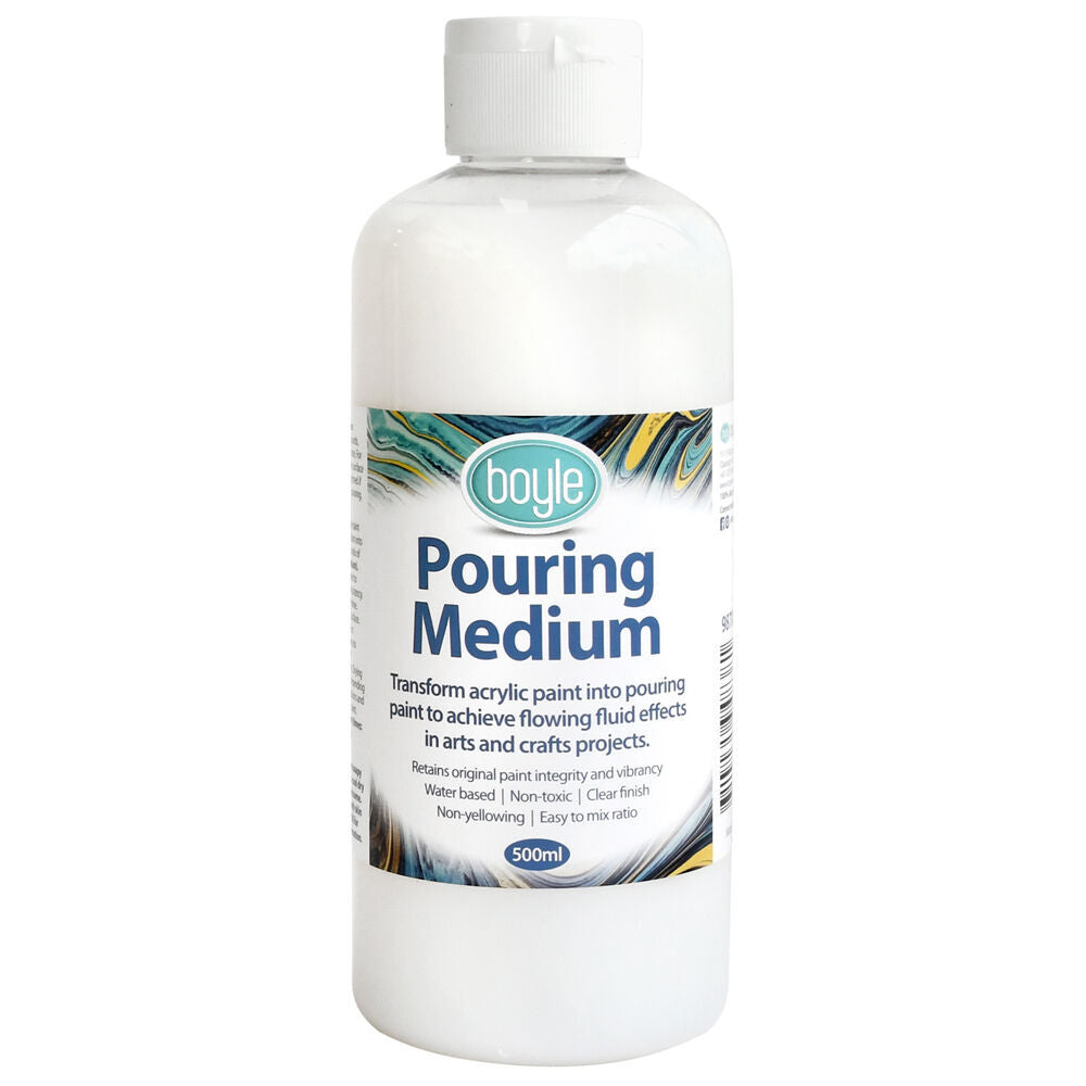 Boyle Pouring Medium Solution Bottle For Acrylic Paint Art/Craft White 500ml (2 Pack) — image 2