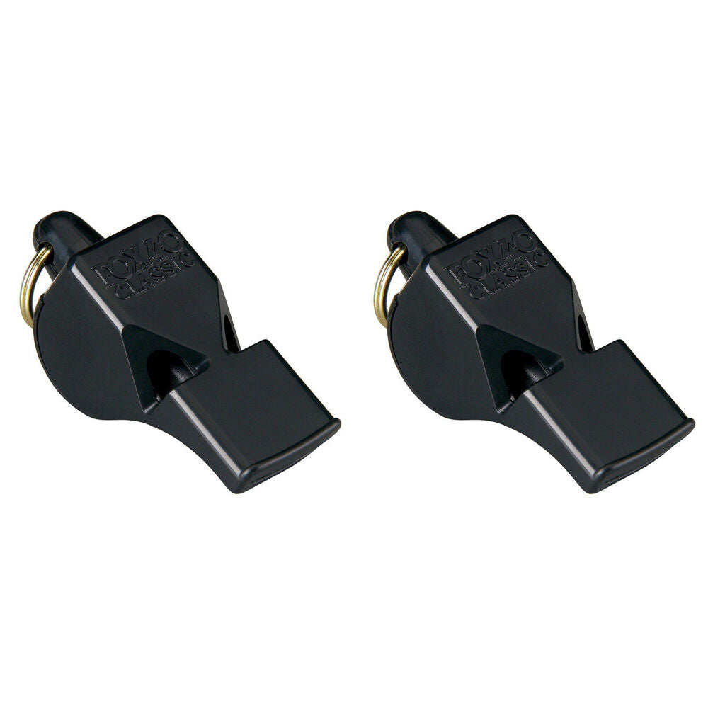 Fox 40 Summit Classic Whistle Coaching/Training Sports Accessory Black (2 Pack)