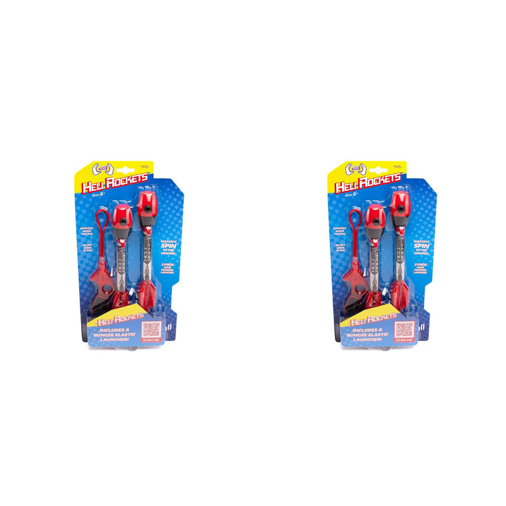 Cooee Soft Foam Tip Heli Rockets Outdoor Flying Active Play Toy Kids 6y+ (2 Pack)