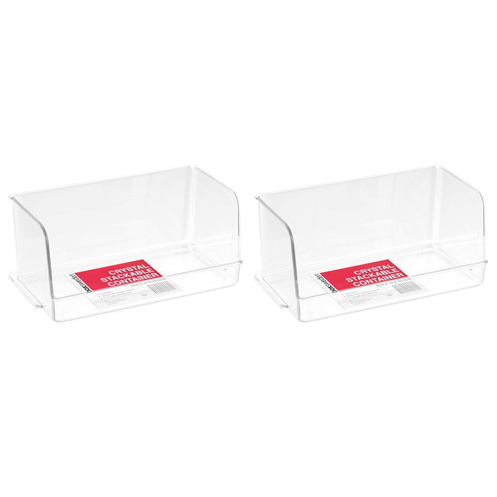 Boxsweden 23.5cm Crystal Kitchen Stackable Organiser/Storage Container Small (2 Pack)