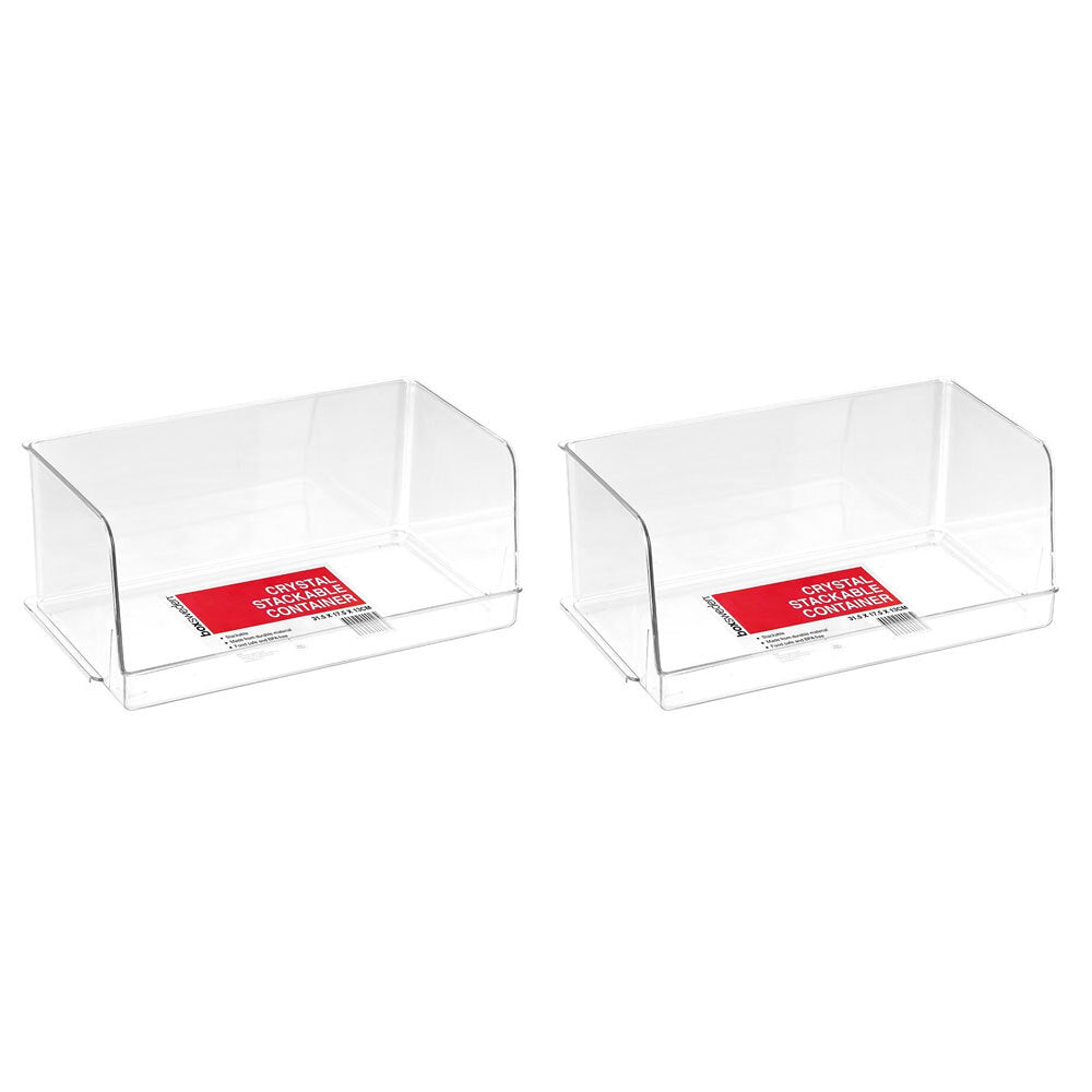 Boxsweden 31.5cm Crystal Kitchen Stackable Organiser/Storage Container Large (2 Pack)