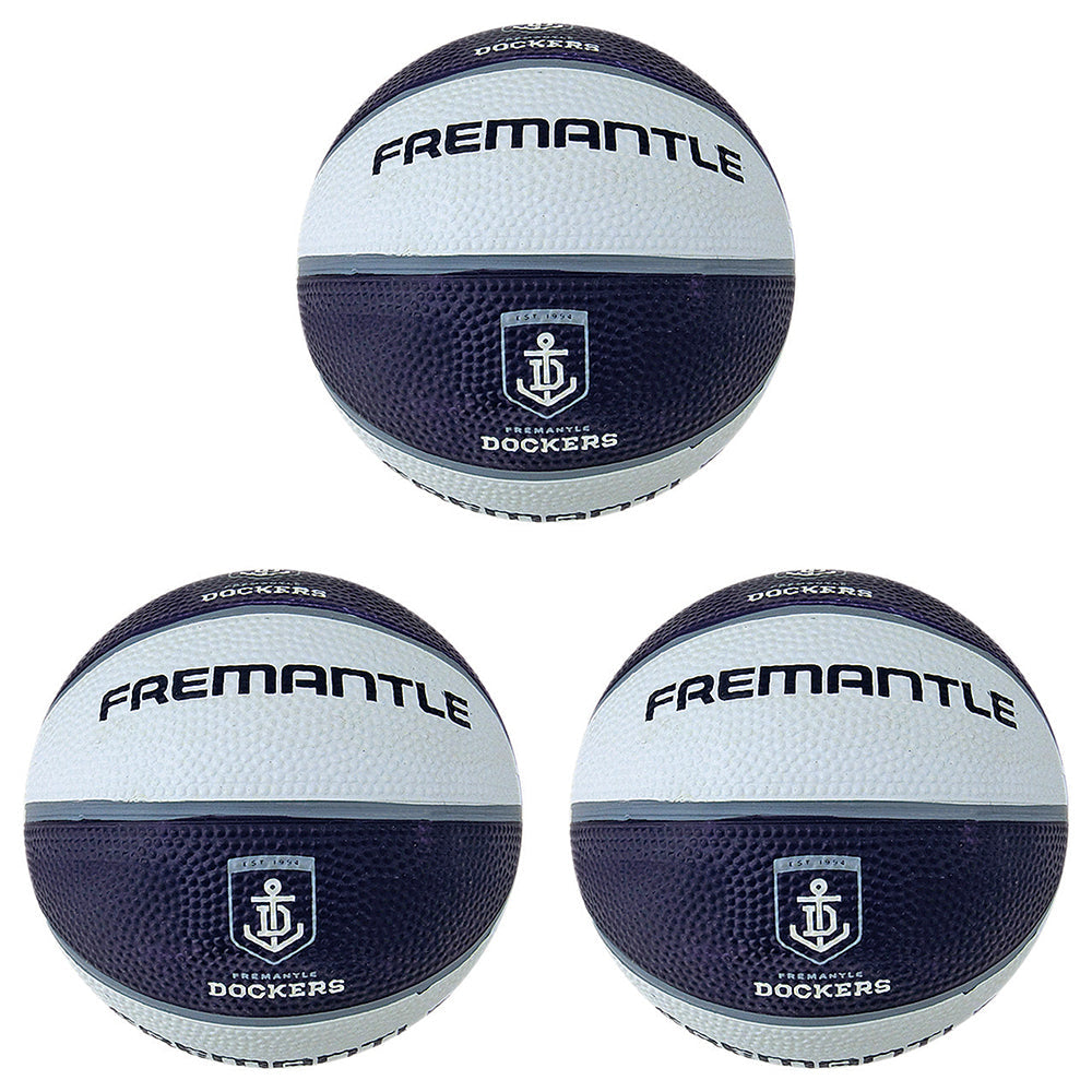 Afl Basketball Size 5 Sports Indoor/Outdoor Game Training Ball Fremantle (3 Pack)