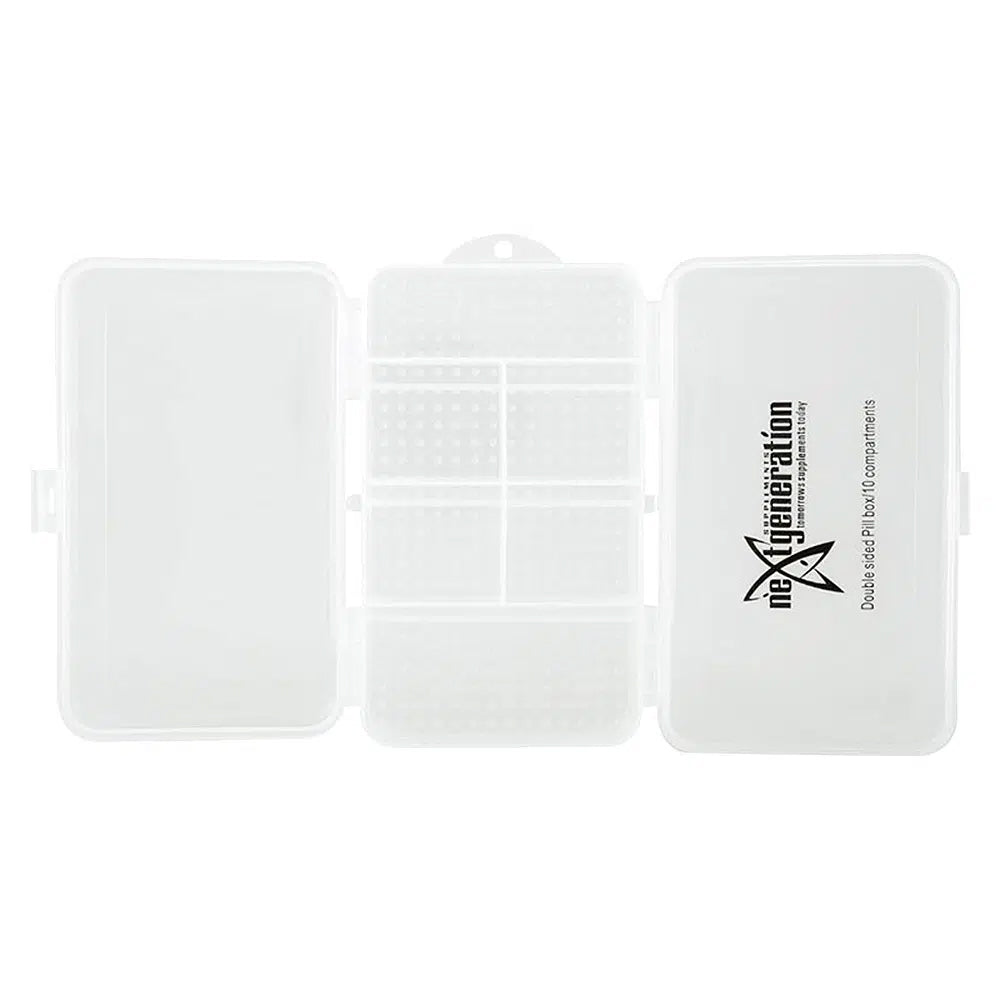 Next Generation Supplements Travel Double Sided Pill/Capsule Box 10 Slot Clear — image 2