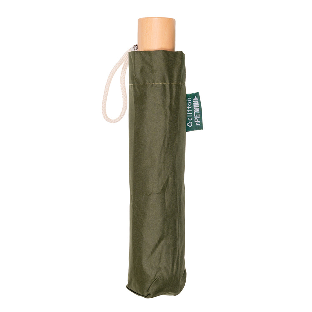 Clifton UPF50+ rPET Womens Folding Windproof Mini Maxi Umbrella Dark Green — image 3