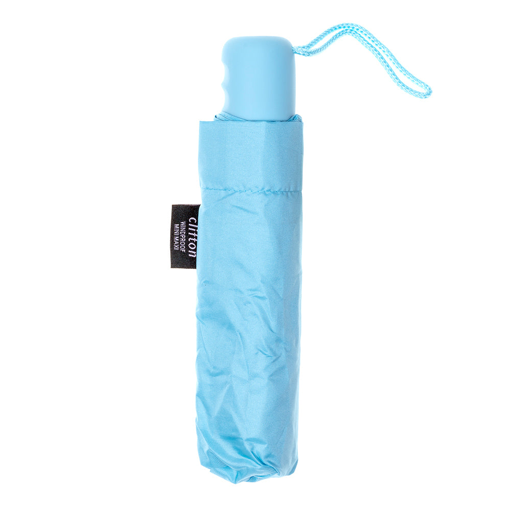 Clifton Windproof Mini Maxi Sun/Shade/Rain Compact Unbrella UPF50+ Sky Blue — image 2