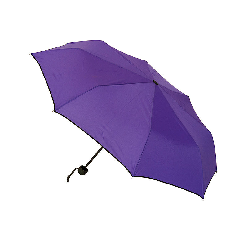 Clifton Women's Folding 97cm Piped Edge Mini Maxi Umbrella UV Shade/Cover Purple