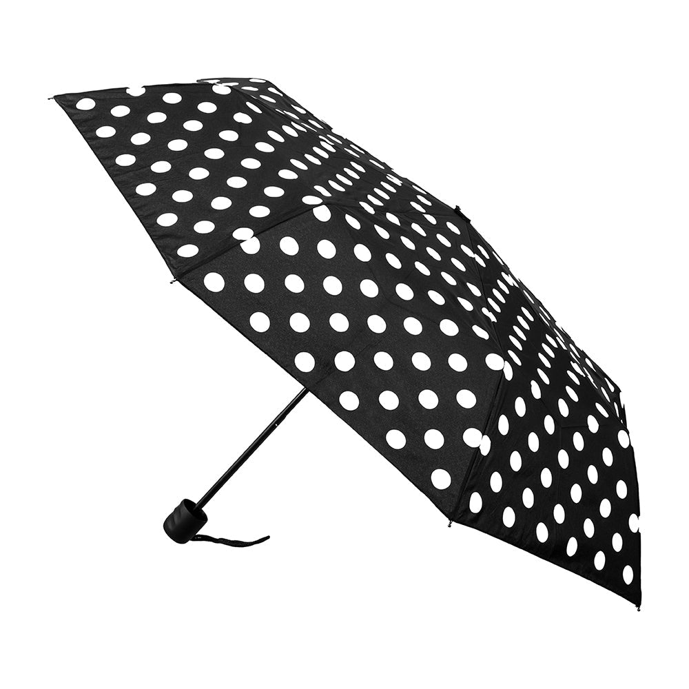 Clifton Women's Folding 98cm Deluxe Mini Maxi Umbrella UV Protector White Spots