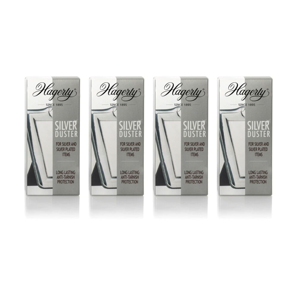 Hagerty Cleaning Products Hagerty White Line Silver Duster Cloth Metal Anti-Tarnish Protection 30x36cm (4 Pack)