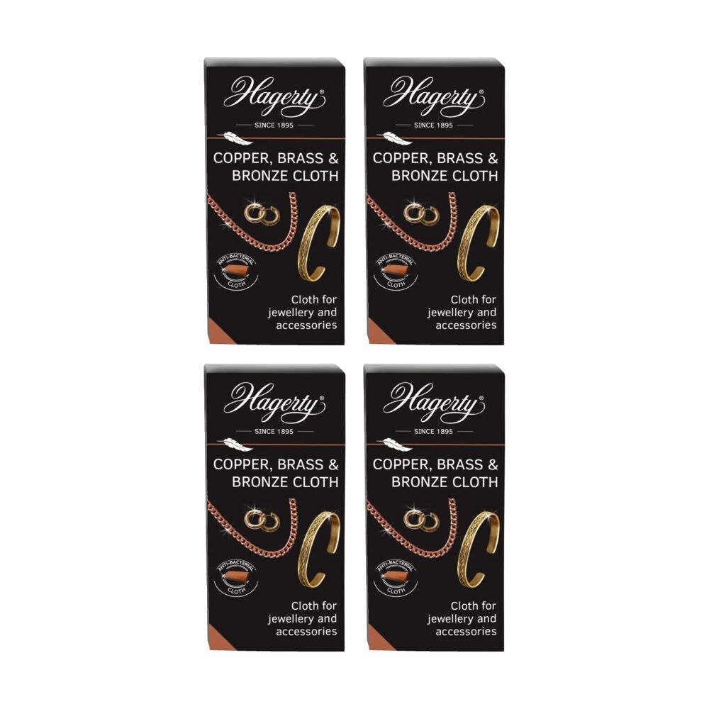 Hagerty Cleaning Products Hagerty Copper Brass & Bronze Polishing Cloth Metal Care Accessory 30x36cm (4 Pack)