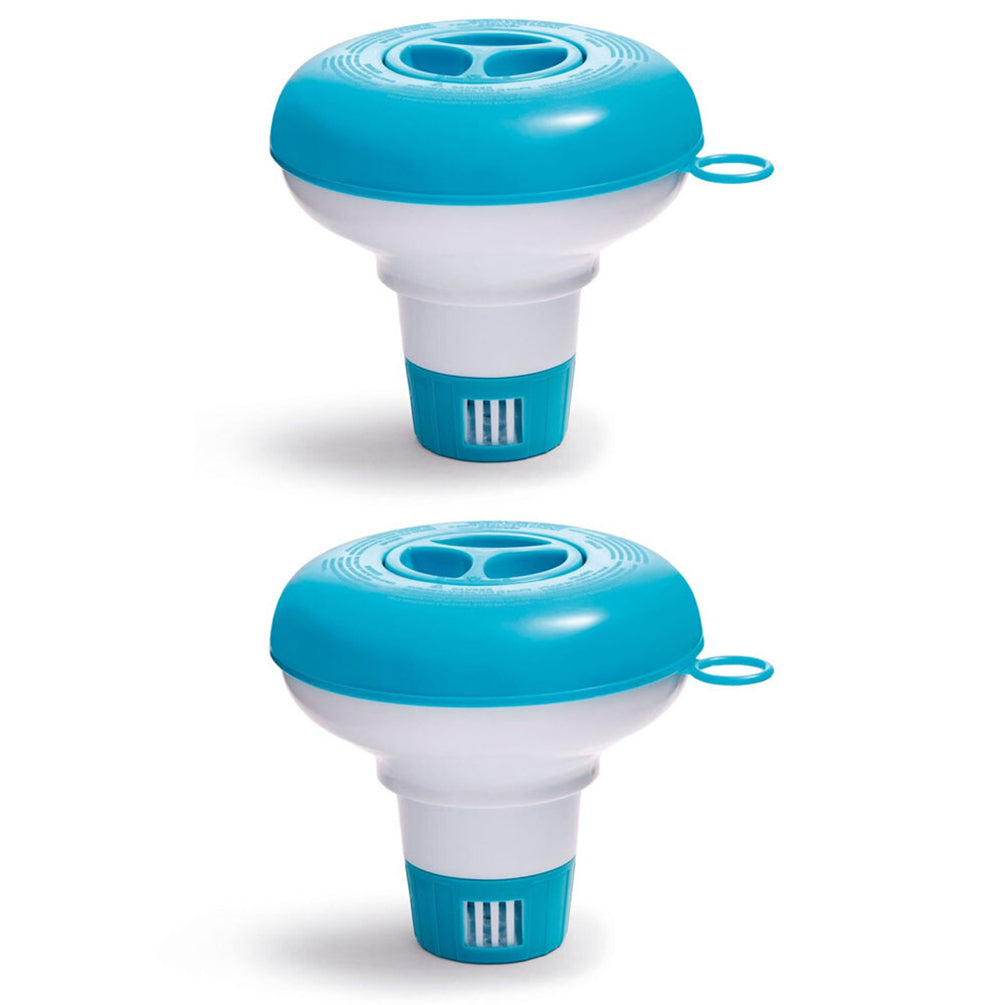Intex 12.7cm Floating Chemical Dispenser for Intex Pools/Pure Spa Jet Massage (2 Pack)