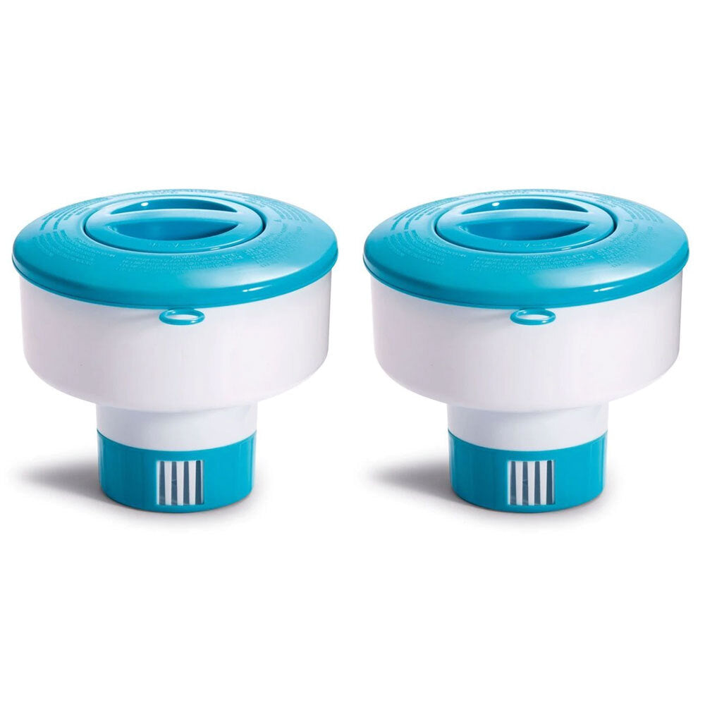 Intex 17.8cm Adjustable Floating Chemical Dispenser for Intex Pools/Pure Spa (2 Pack)