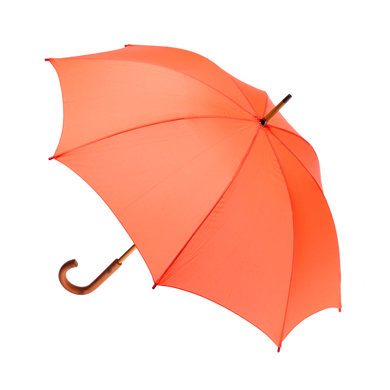 Clifton Women's Walking 103cm Wood Handle Windproof Umbrella Sun Shade Orange