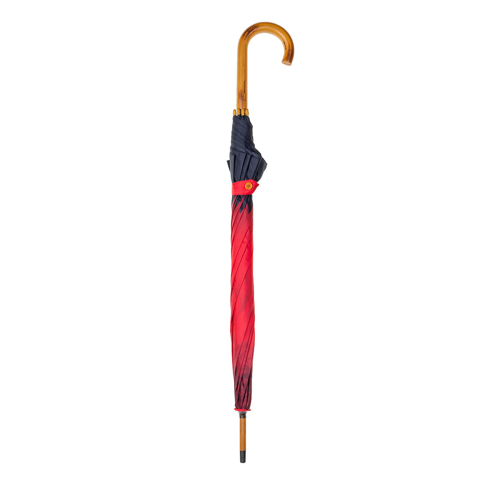 Clifton Women's Walking 103cm Wood Handle Windproof Umbrella Sun Shade Red Daisy — image 2