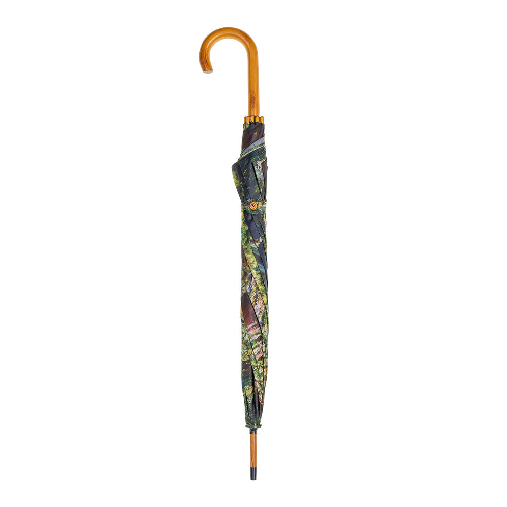 Clifton Women's Walking 103cm Wood Handle Windproof Umbrella Water Lily Pond — image 2