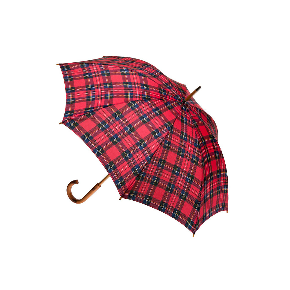 Clifton Women Walking 103cm Wood Handle Windproof Umbrella Royal Stewart Tartan