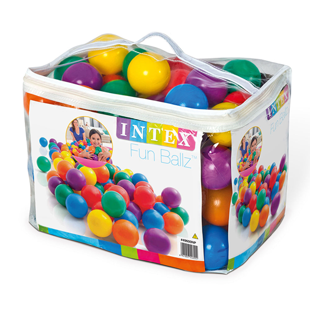 Intex Kids Plastic Balls Indoor/Outdoor Ball Pit/Playpen/Pool Toy 2+ (100 Pieces) — 8cm