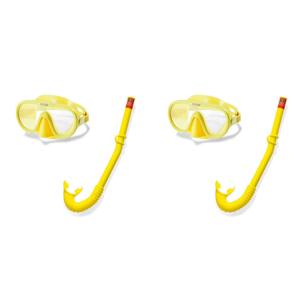 Intex Aqua Flow Play Adventurer Swim Snorkeling Snorkel/Goggles Kids 8y+ YL (2 Pack)