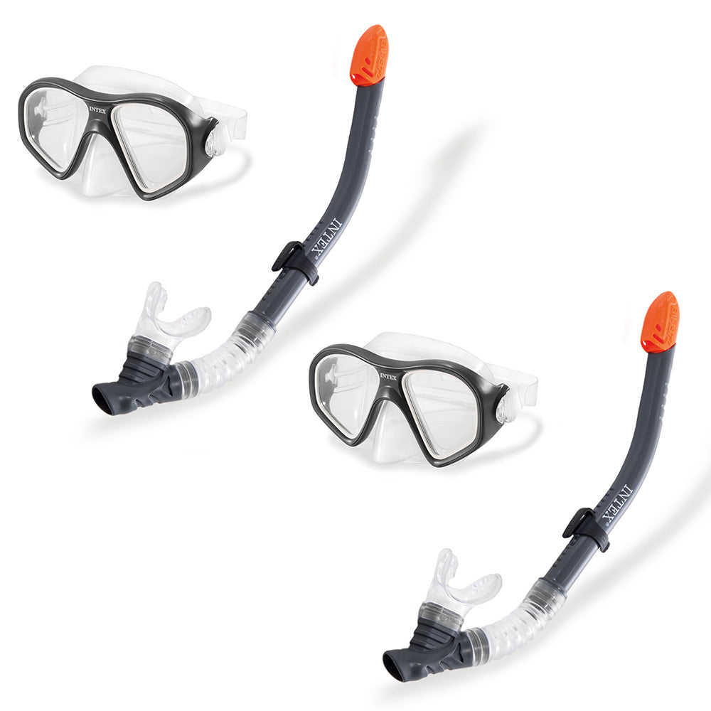 Intex Aqua Flow Sport Reef Rider Swim Snorkeling Set Goggles/Snorkel Kids 14+ (2 Pack)