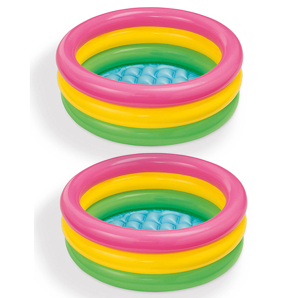 Intex Sunset Glow 61cm Inflatable Kids Swimming Pool Water Sun Bath Tub 1y+ (2 Pack)
