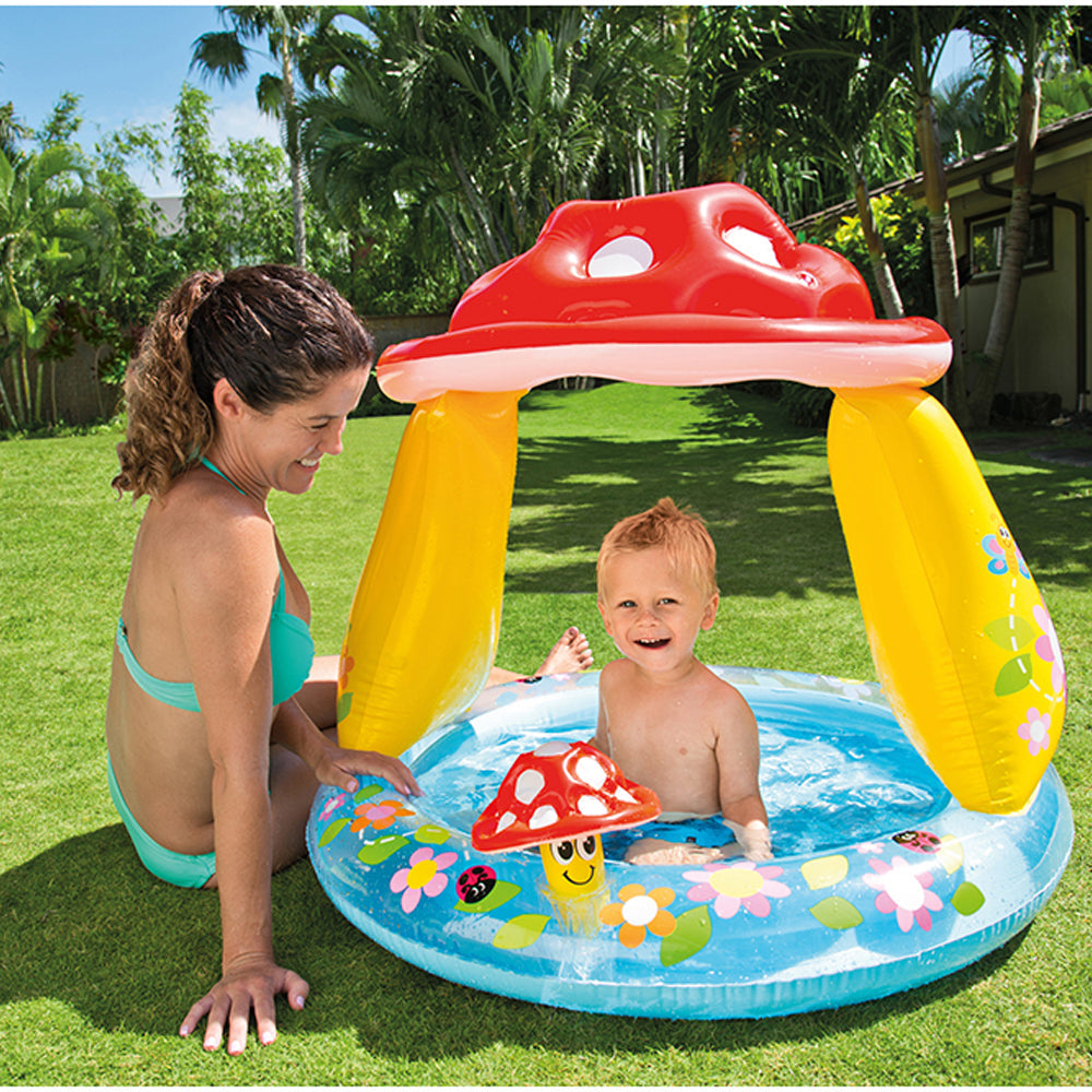 Intex Mushroom 1.02mx89cm Inflatable Kids Swimming Pool w/Sunshade Water Tub 1y+ — image 2