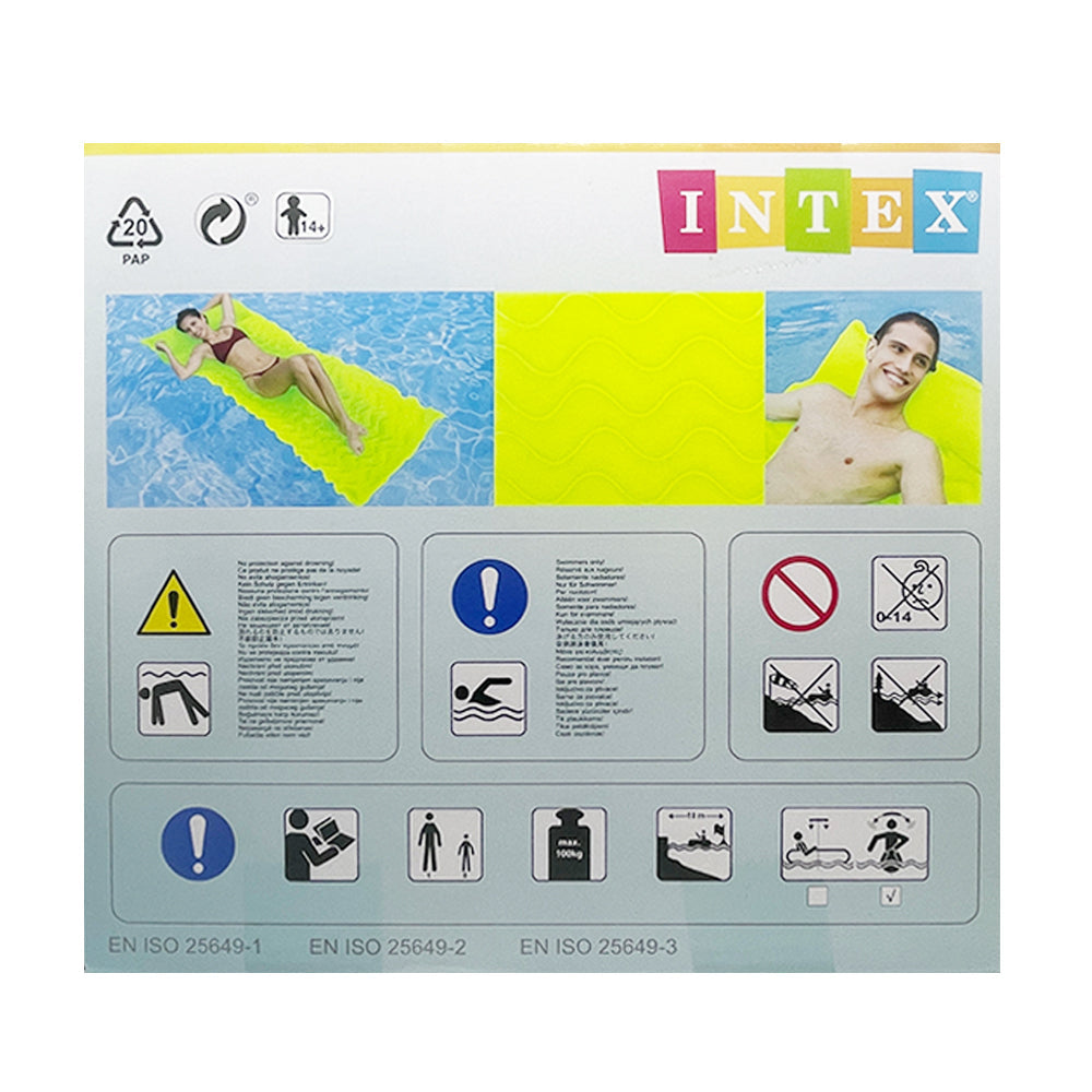 Intex Tote N Floating 229cm Inflatable Pool/Swimming Mat w/ Pillow Assort 14y+ — image 5