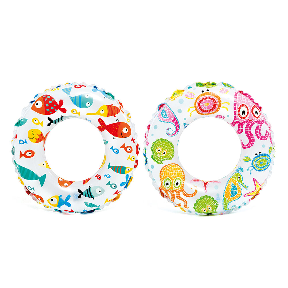 Intex Lively Print 51cm Assorted Design Kids Inflatable Swim Pool Floats 3y+ (2 Pack)