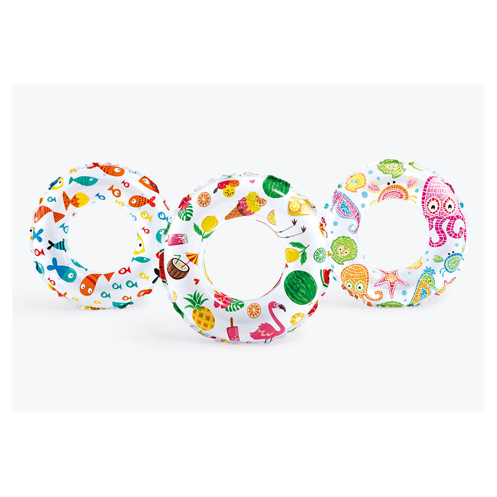 Intex Lively Print 61cm Assorted Design Kids Inflatable Swim Pool Floats 3y+ (2 Pack) — image 5