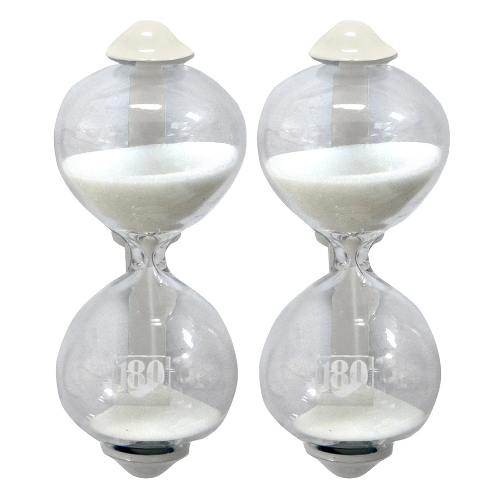 Dulton Magnetic 8.5cm Sandglass 3-Minute Kitchen Timer/Clock Hourglass Ivory (2 Pack)