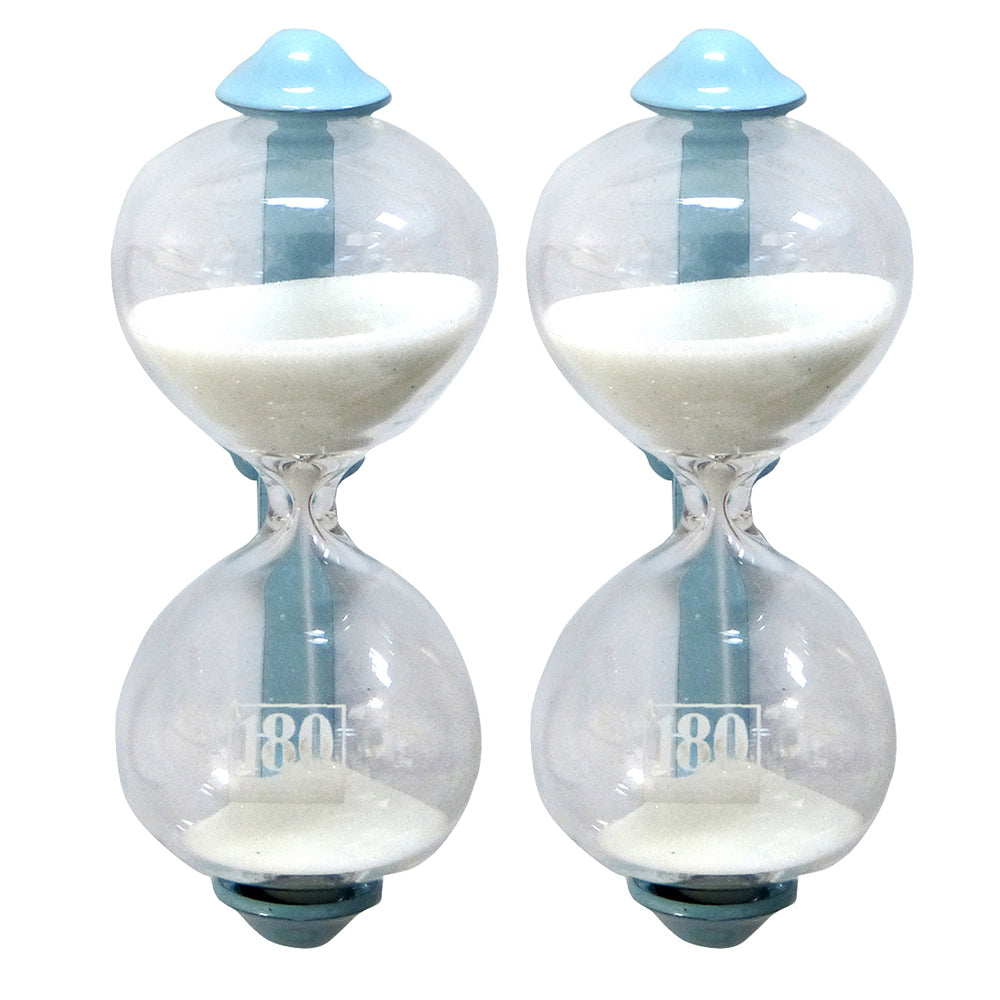 Dulton Magnetic 8.5cm Sandglass 3-Minute Kitchen Timer Hourglass Sax Blue (2 Pack)