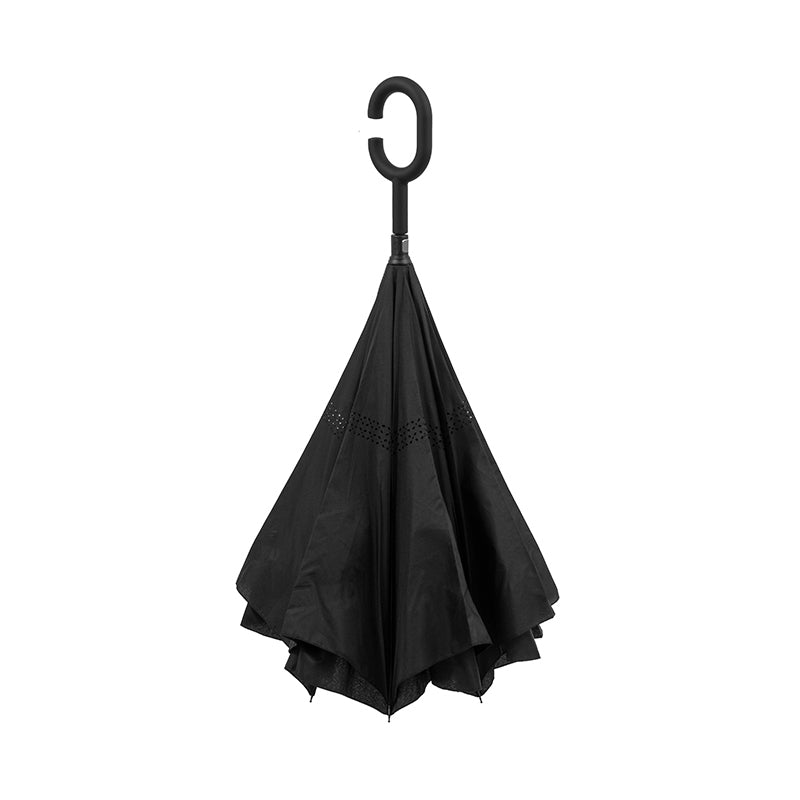 Clifton Outside-In Reverse Cover 107cm Windproof Umbrella UV Sun Shade Black — image 3