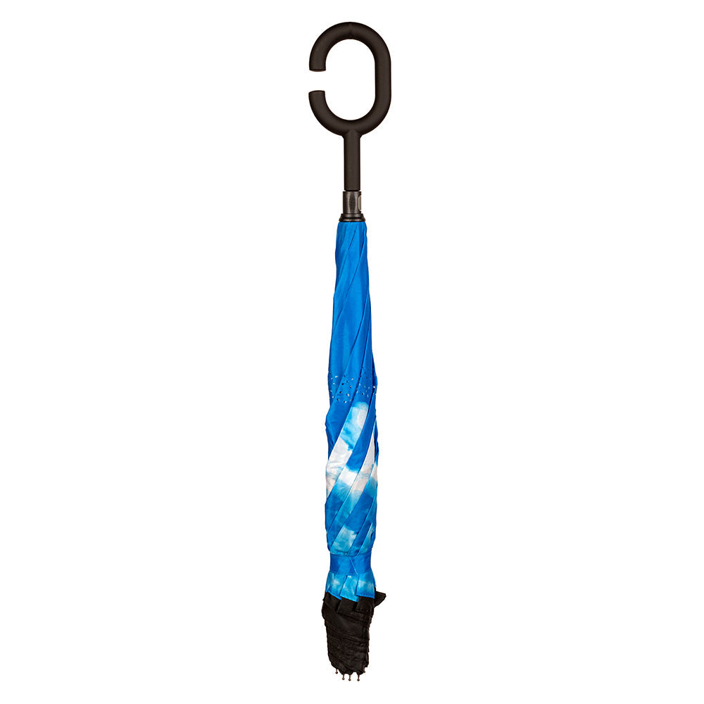 Clifton Outside-In Reverse Cover 107cm Shade Windproof Inverted Umbrella Clouds — image 3