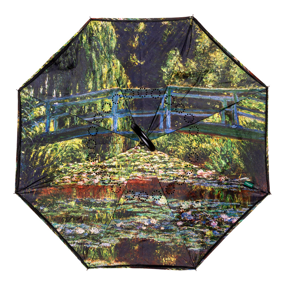 Clifton Outside-In Inverted 103cm Auto Close UV Umbrella Pond of Water Lilies — image 4