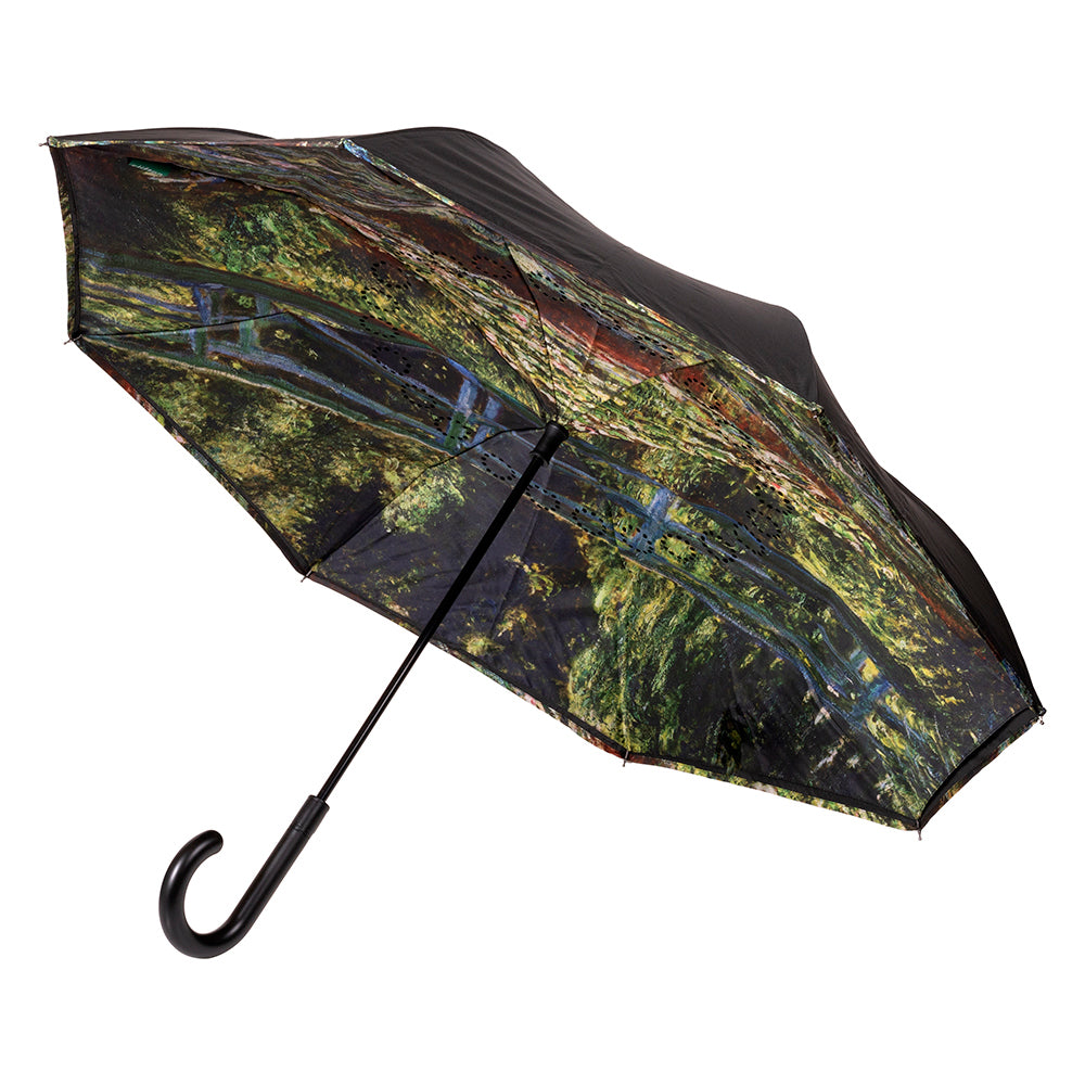 Clifton Outside-In Inverted 103cm Auto Close UV Umbrella Pond of Water Lilies